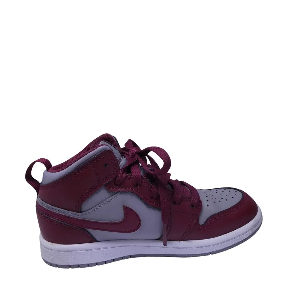 Nike Air Jordan 1 Mid PS Kids US 12C Cherrywood Red Cement Grey